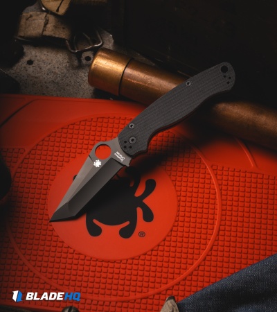 Spyderco Paramilitary 2 Tanto Compression Lock Knife Black G-10 (3.4" Black M4)